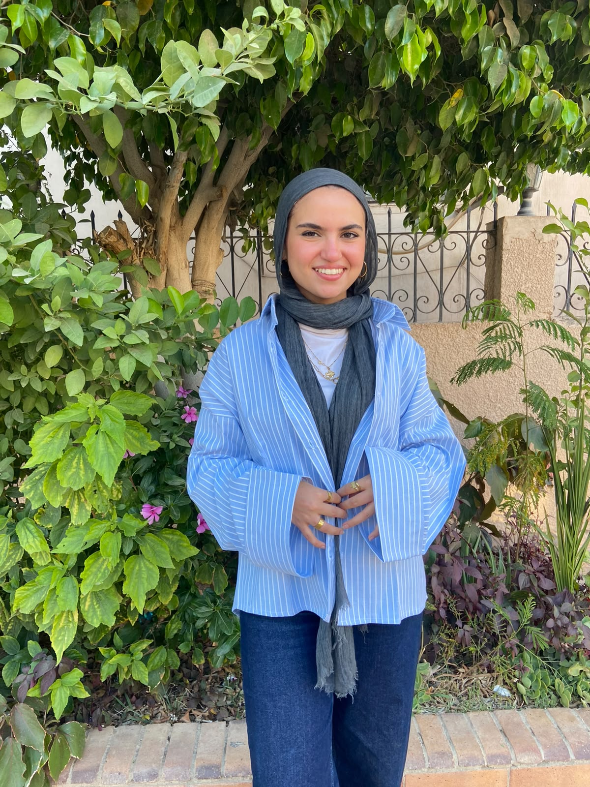 baby blue Basic Striped Shirt