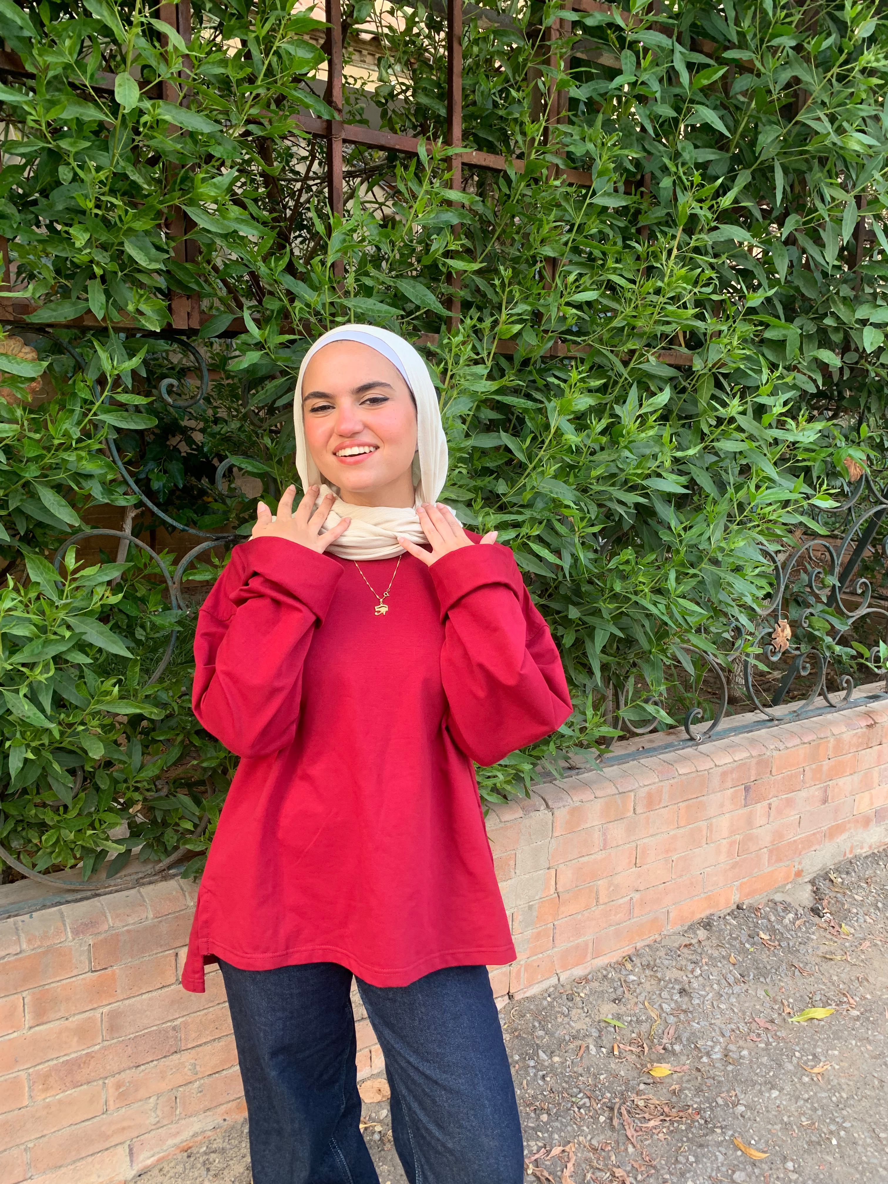 Women's burgundy oversized T-Shirt