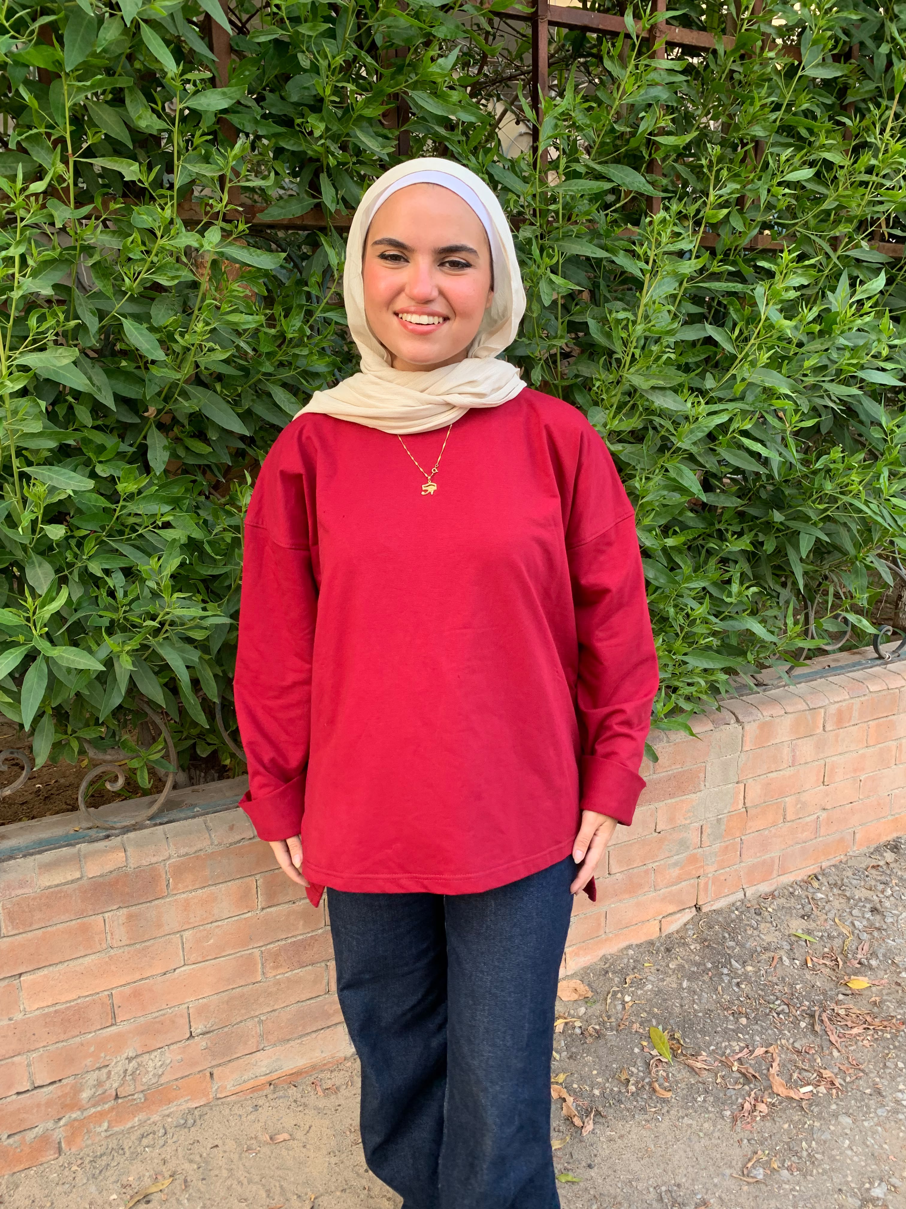 Women's burgundy oversized T-Shirt