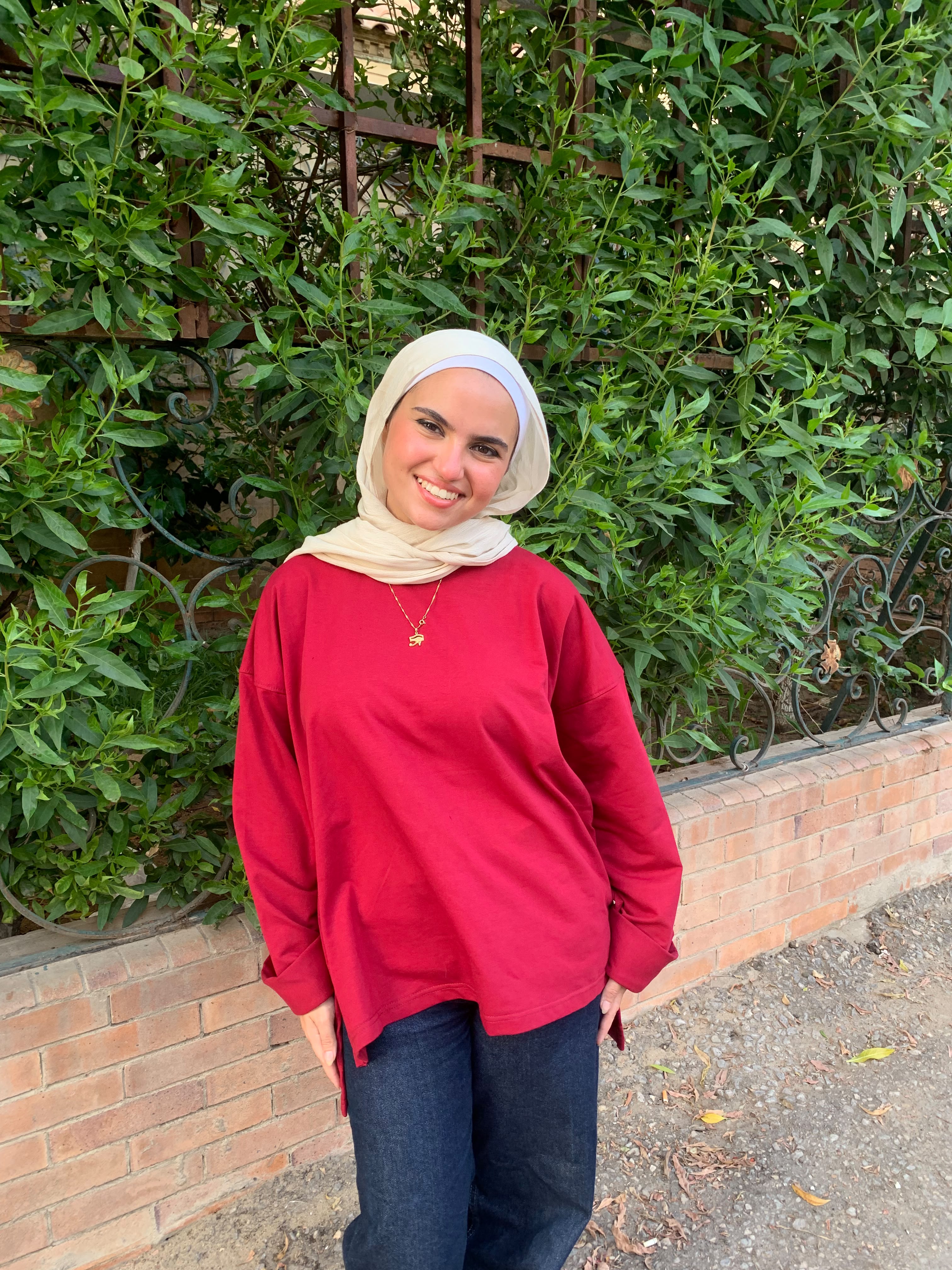 Women's burgundy oversized T-Shirt