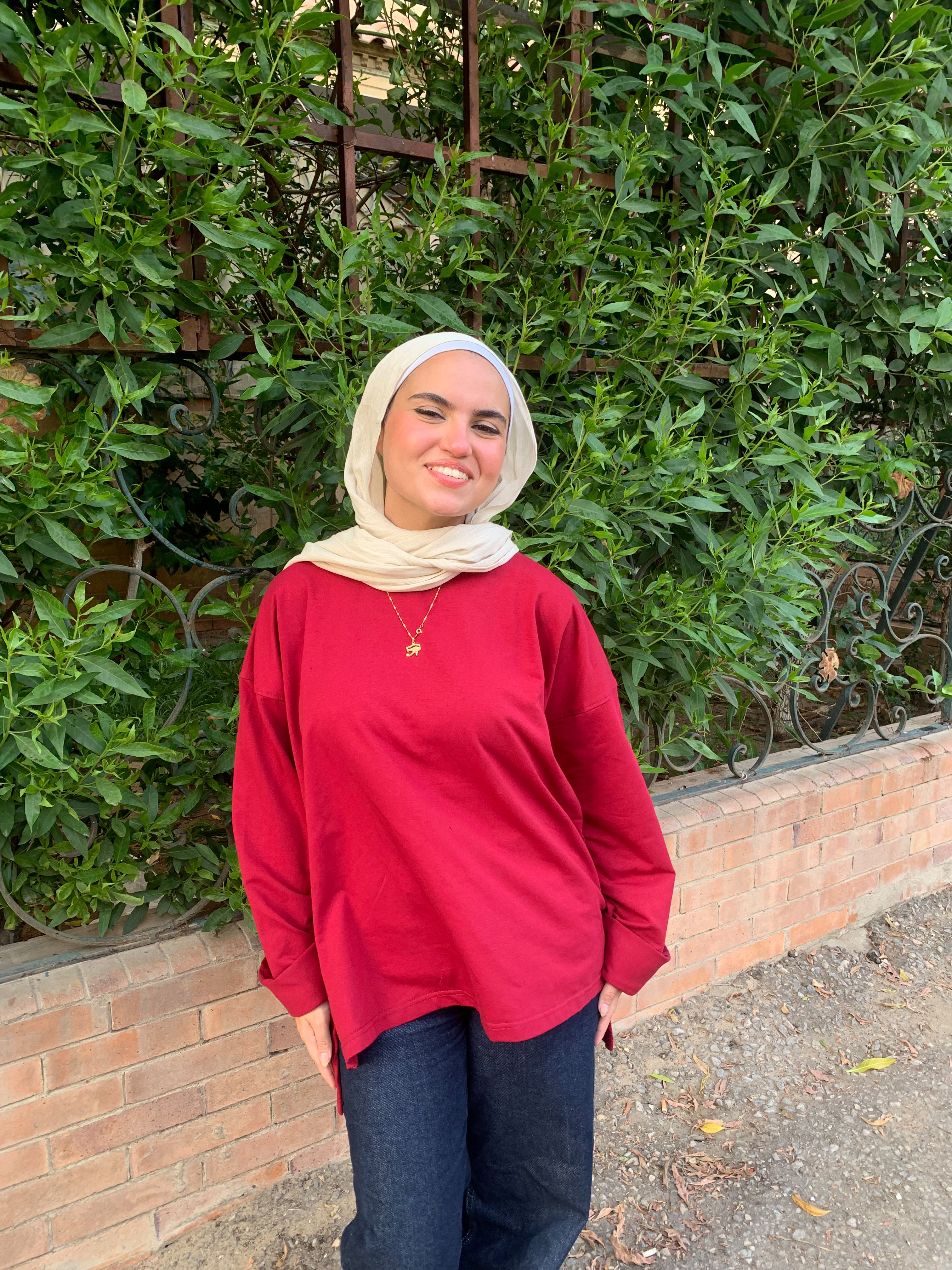 Women's burgundy oversized T-Shirt