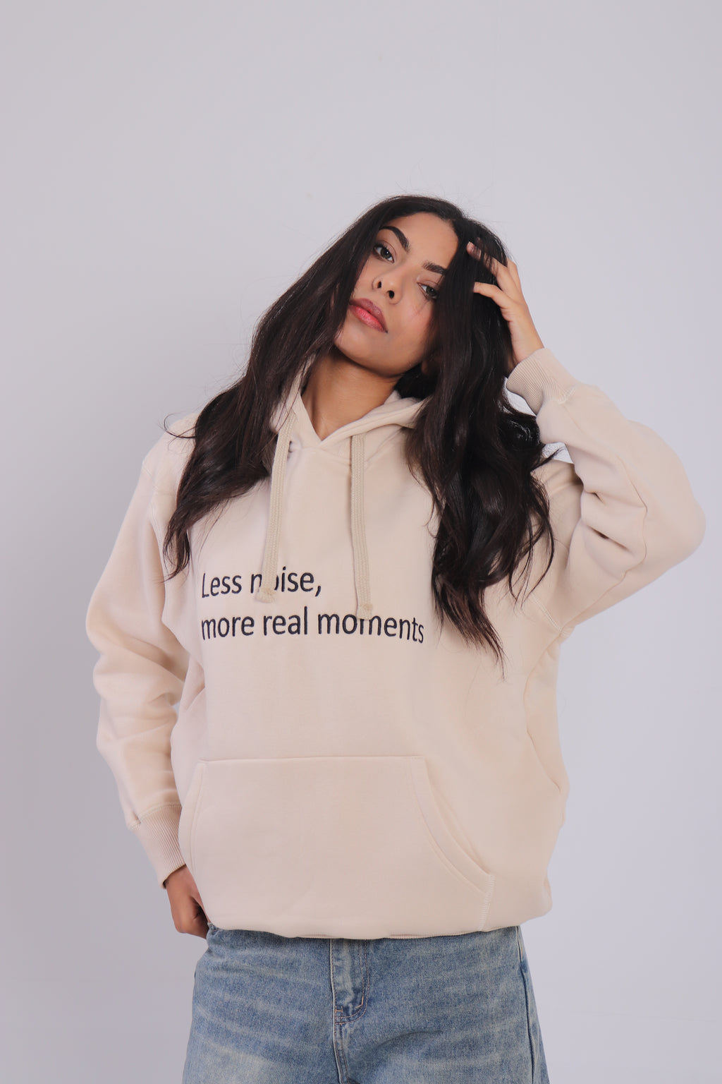 less noise hoodie - Beige