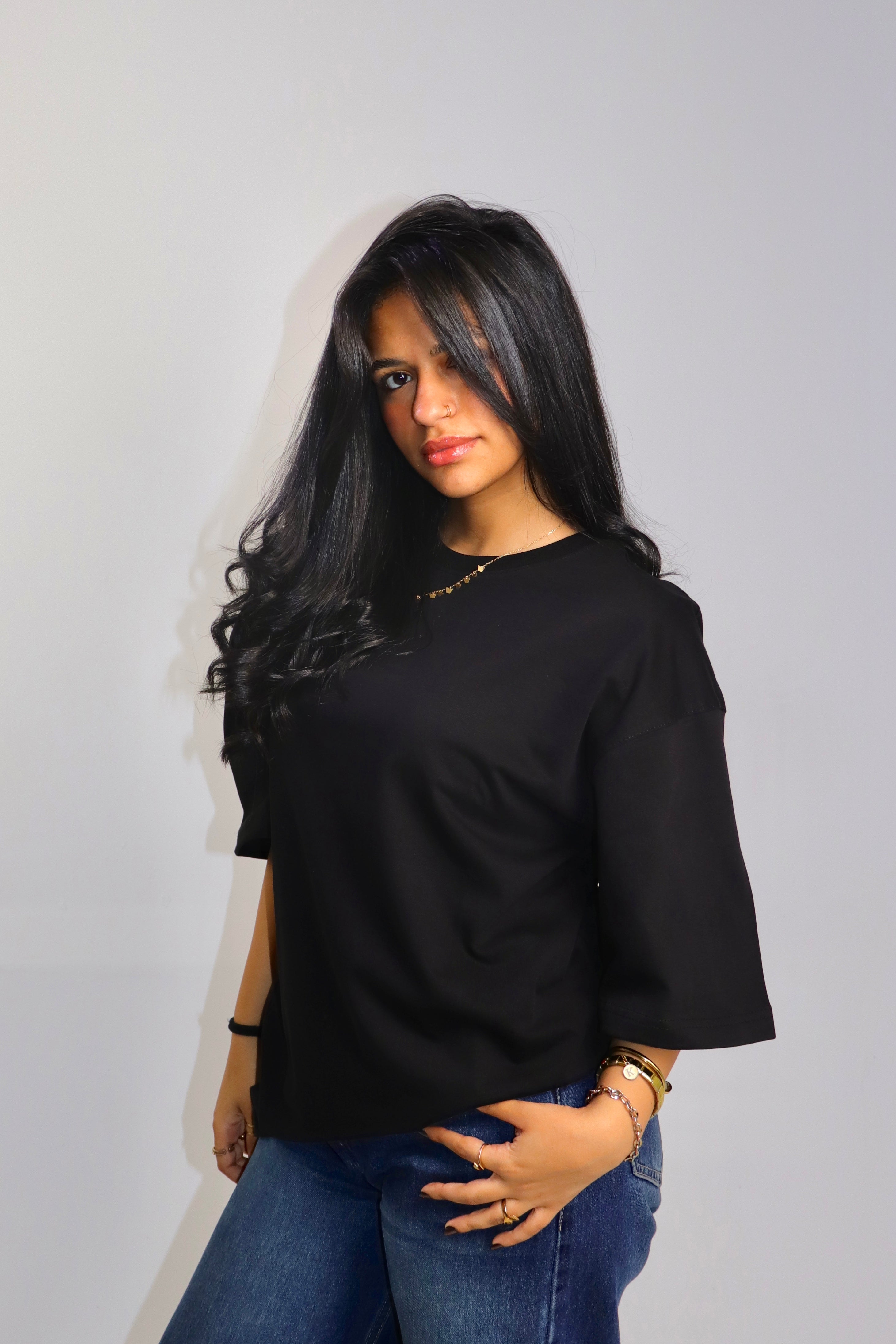 Black oversized T-shirt