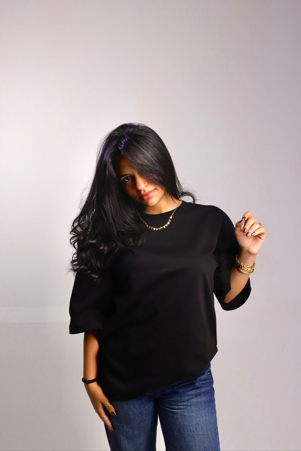 Black oversized T-shirt