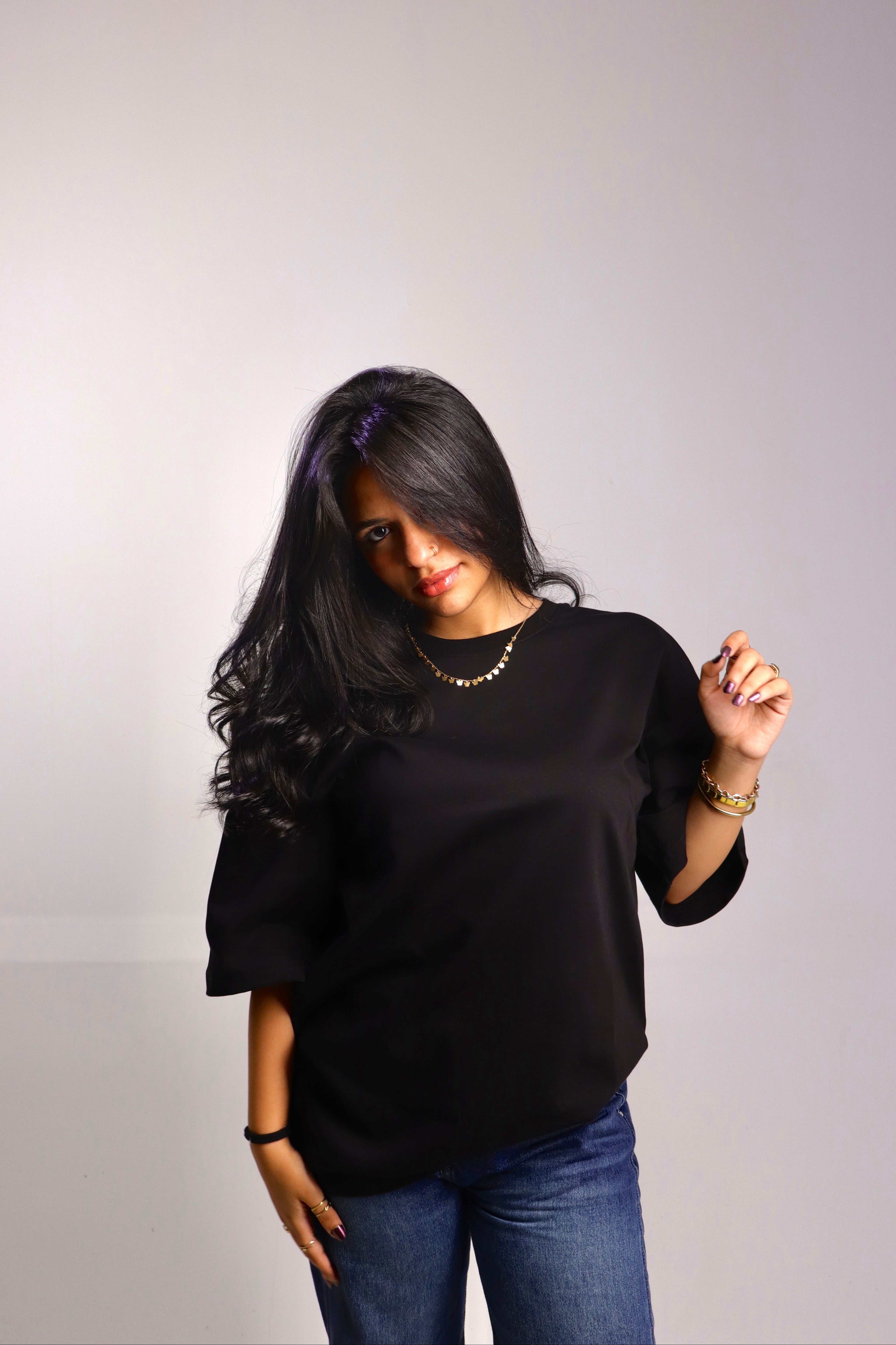 Black oversized T-shirt