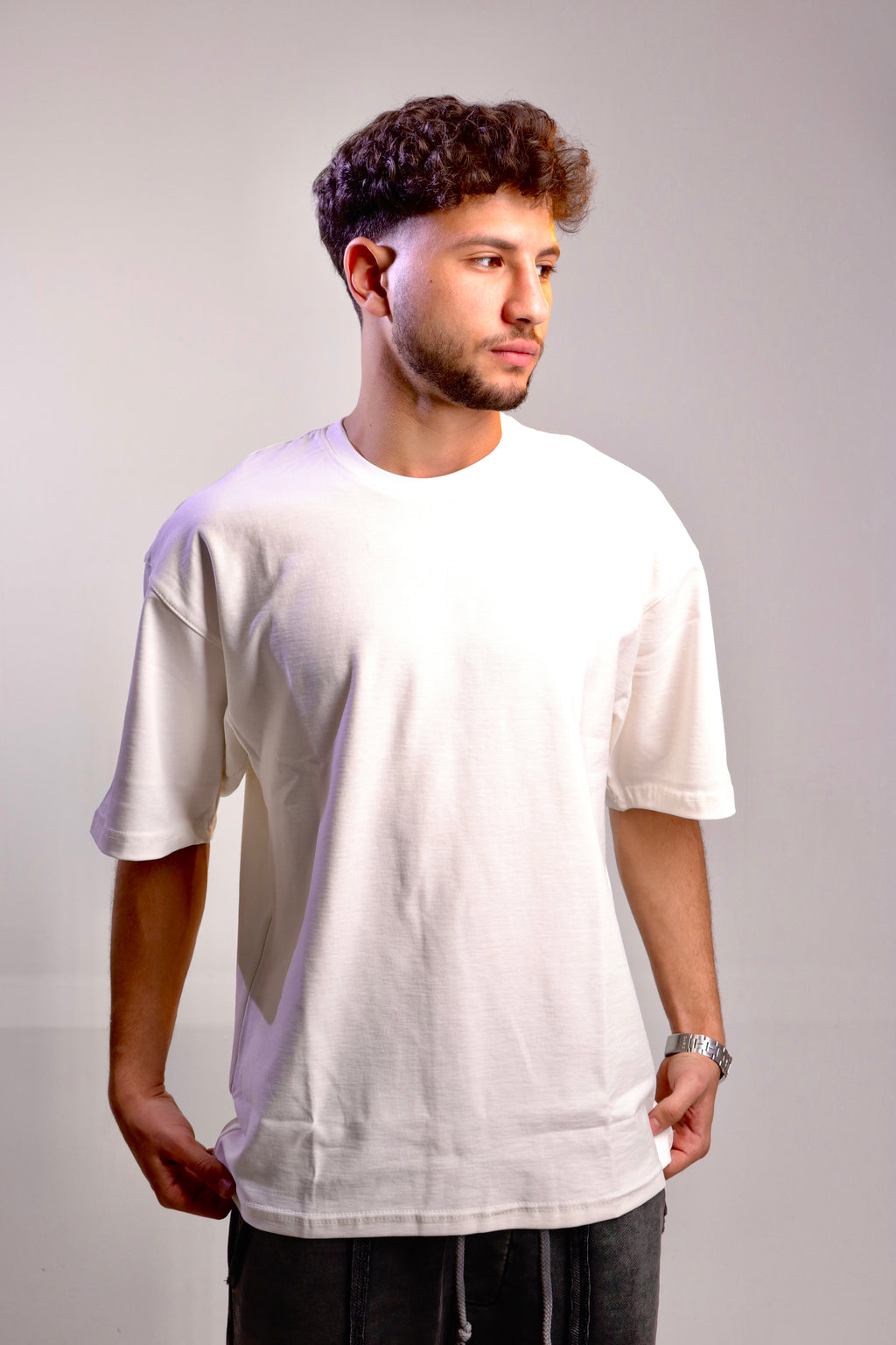 white oversized T-shirt