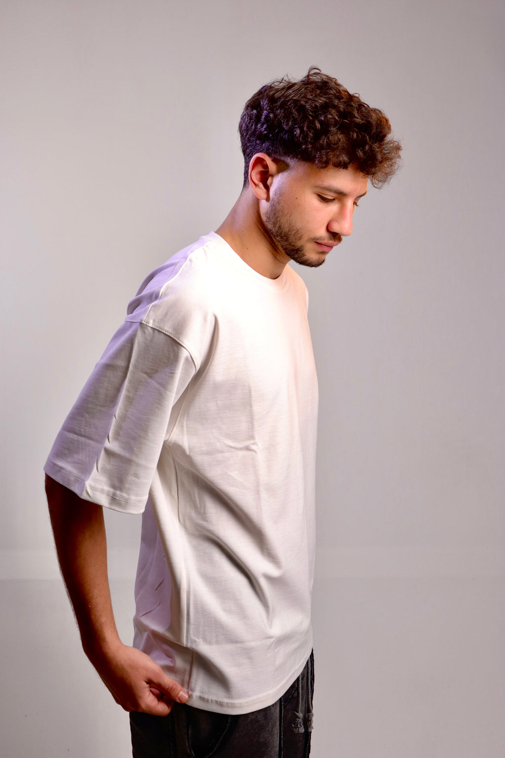 white oversized T-shirt