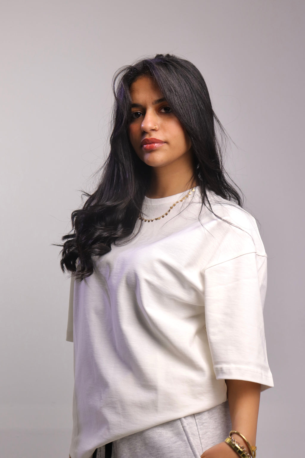 white oversized T-shirt
